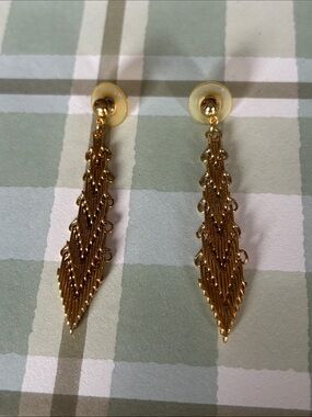 Vintage Lerner Gold Tone Drop Filigree Dangle Earrings - Women Jewelry